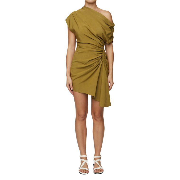 Poppy Off-The-Shoulder Linen Mini Dress image number null