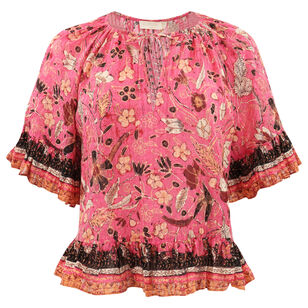 Alessia Floral Print Ruffle Top