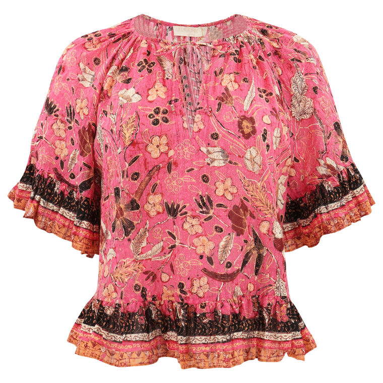 Alessia Floral Print Ruffle Top image number null