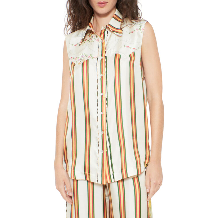 Arizona Sleeveless Button-Up Blouse image number null