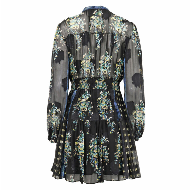 Maris Necktie Long-Sleeve Mini Dress image number null
