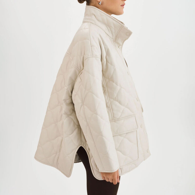 Verina Faux Leather Quilted Coat image number null