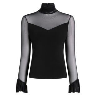 Lucy Long Sleeve Super Stretch Sheer Turtleneck Top