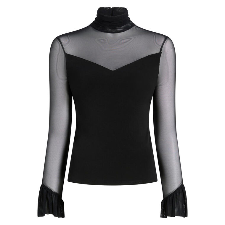Lucy Long Sleeve Super Stretch Sheer Turtleneck Top image number null