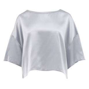 Daria Relaxed Open Crewneck Silk Tee