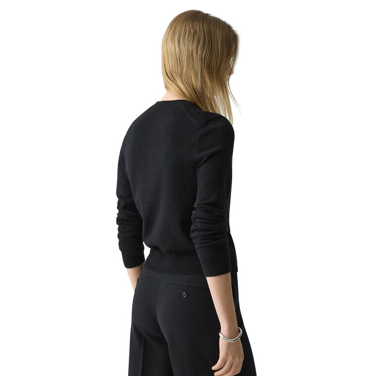 Long Sleeve Crew Neck Cashmere Cardigan image number null