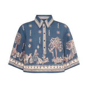 Acacia Cropped Button-Front Shirt