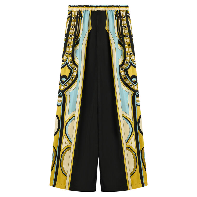 High-Waisted Wide-Leg Silk Club Pants image number null