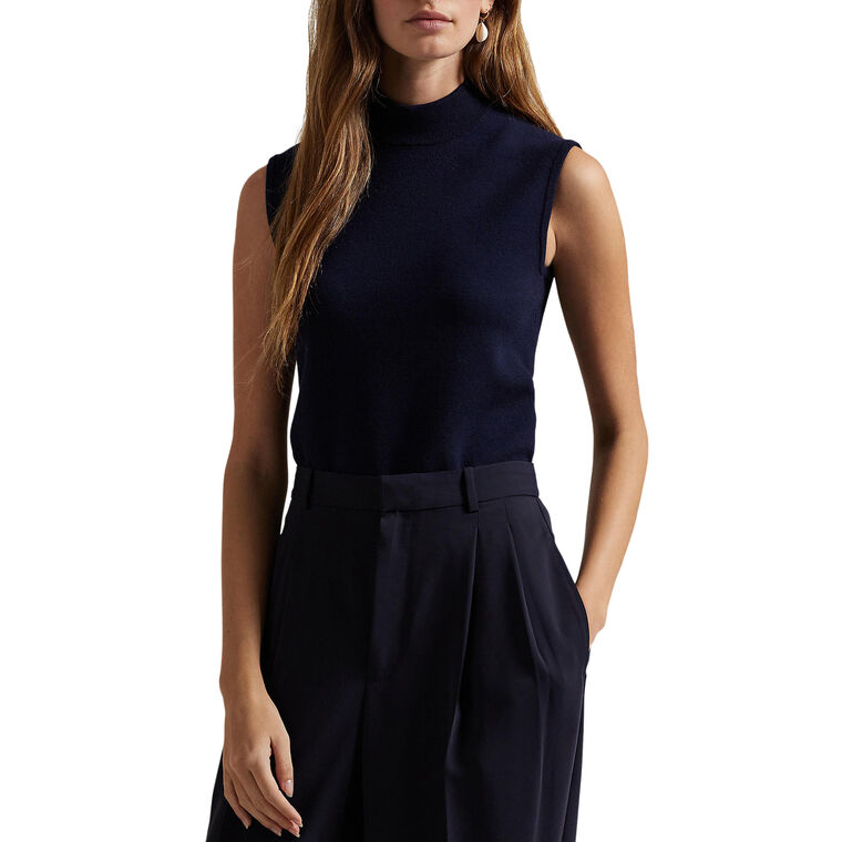 Sleeveless Turtleneck Pullover Sweater image number null
