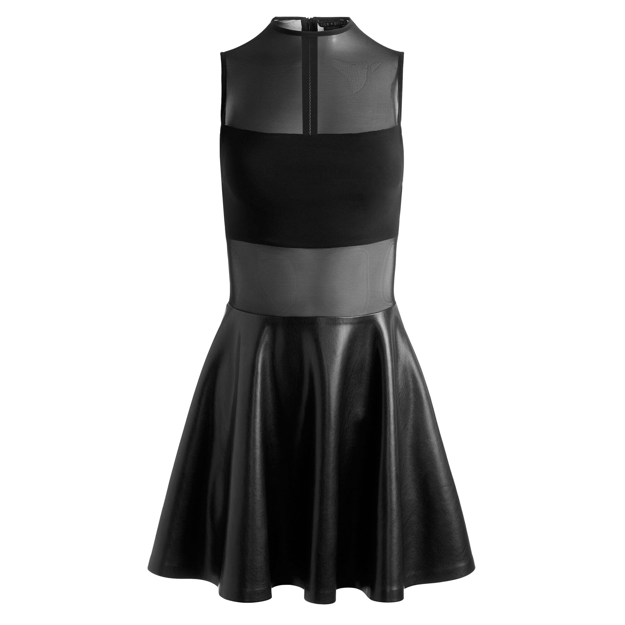 【Alice+Olivia】マティ ピースド ミニドレス ブラック/ホワイト 素敵☆ALICE+OLIVIAジャージー ミニワンピース アシンメトリー