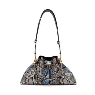 Bon Bon Python-Print Leather Bucket Bag