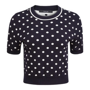 Birdie Short Sleeve Polka Dot Sweater