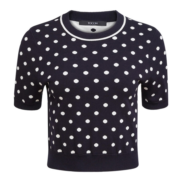 Birdie Short Sleeve Polka Dot Sweater image number null