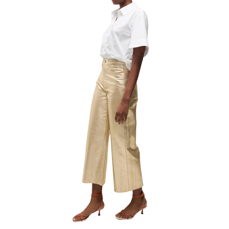 Taylor Cropped High Rise Wide-Leg Jean image number null