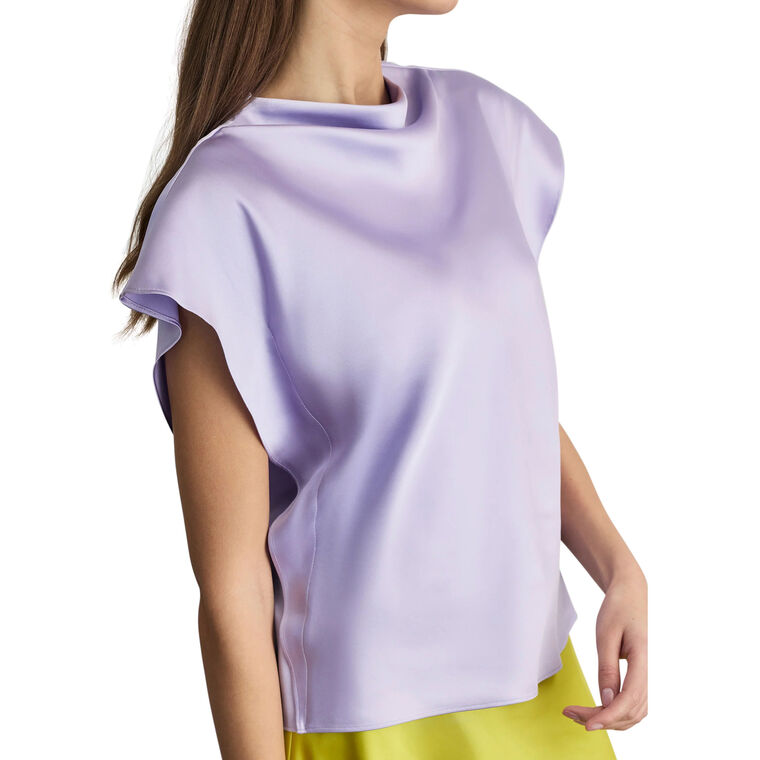 Adrien Short Sleeve Satin Top image number null