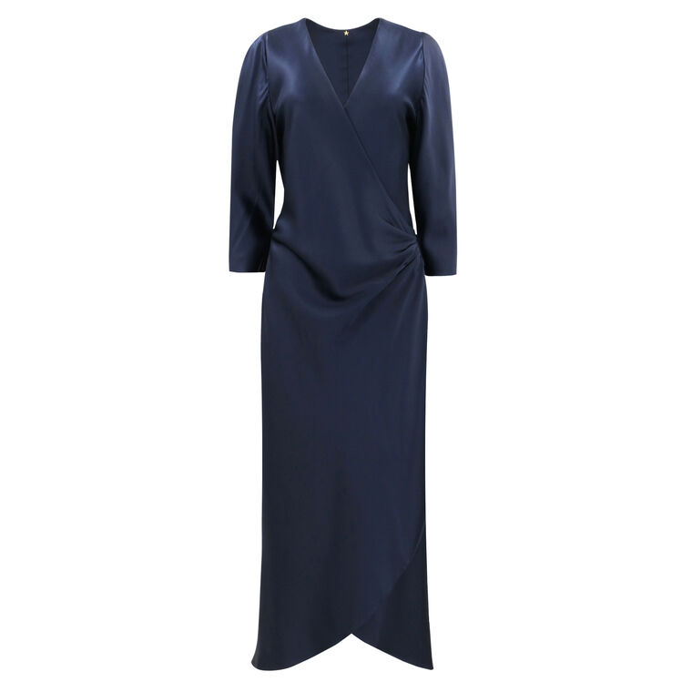 Sleeve Sign Satin Dress image number null