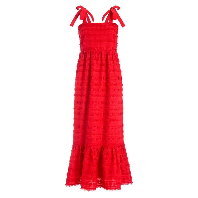 marie oliver red dress MARIE OLIVER Wrap Maxi Dress Size XS Rena Puff Sleeve Colorblock