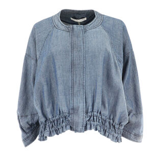 Prita Chambray Zip-Front Jacket