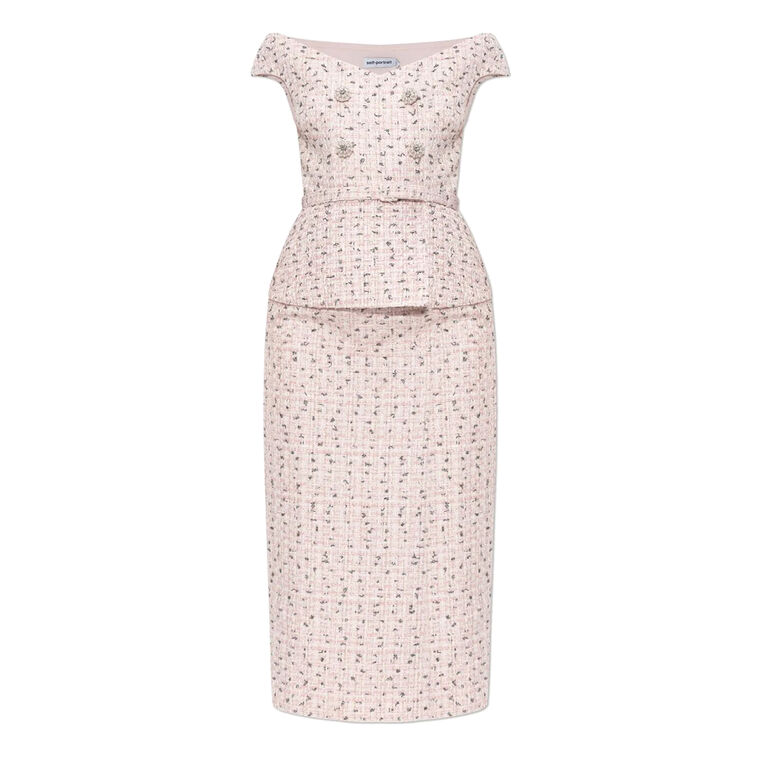 Boucle Pearl Midi Dress image number null