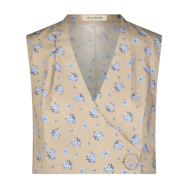 Floral Printed Cotton Sleeveless Top image number null