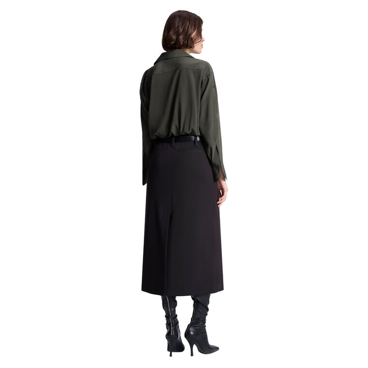 Leo Convertible Sleeve Cropped Silk Top image number null
