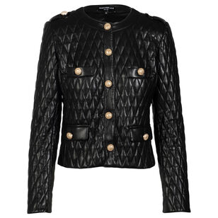 Brevel Quilted Vegan Leather Jacket