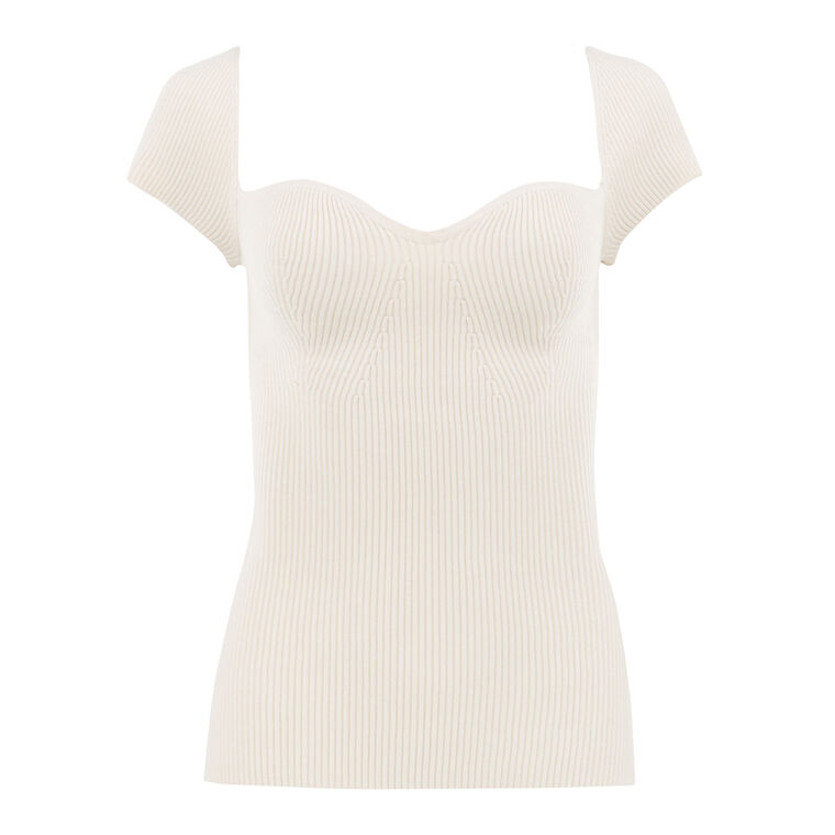 Heart Short Sleeve Knit Top image number null