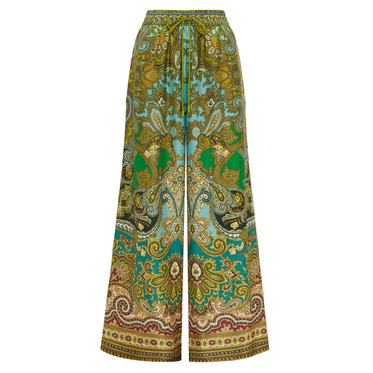 Clemenza Wide-Leg Silk Pant image number null