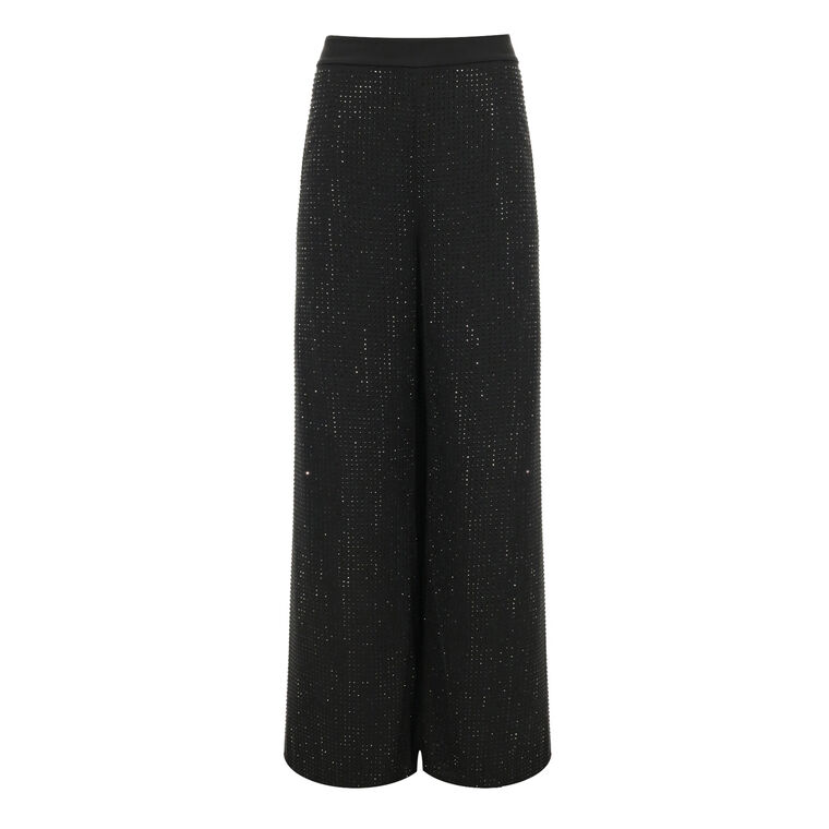 Poppi Wide-Leg Rhinestone Pant image number null