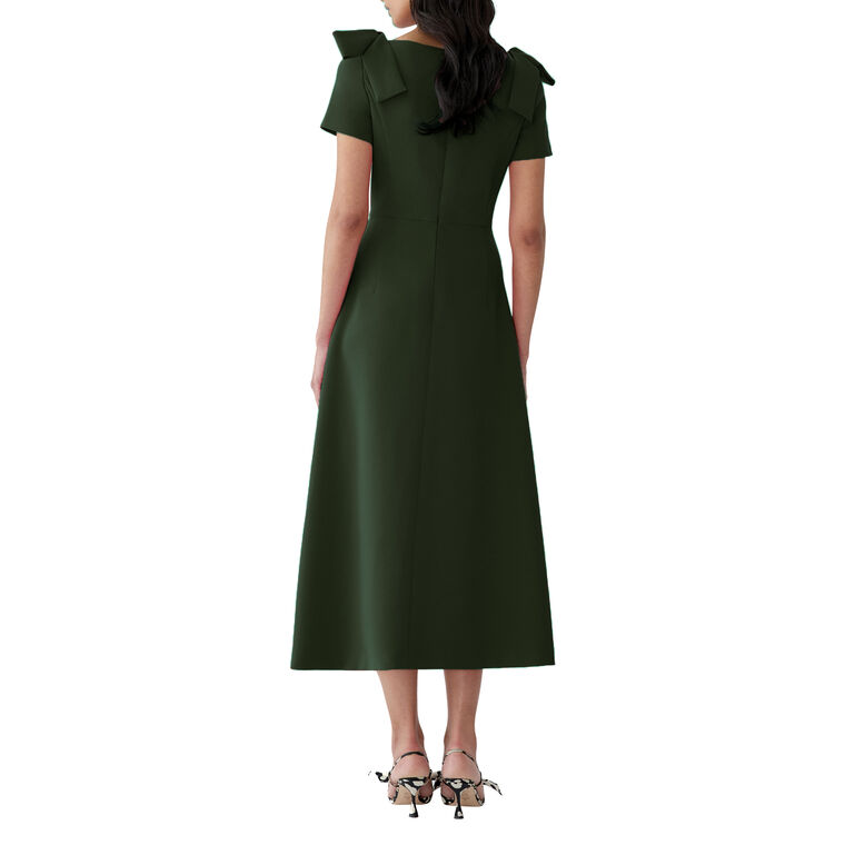 Bow-Shoulder Midi Dress image number null