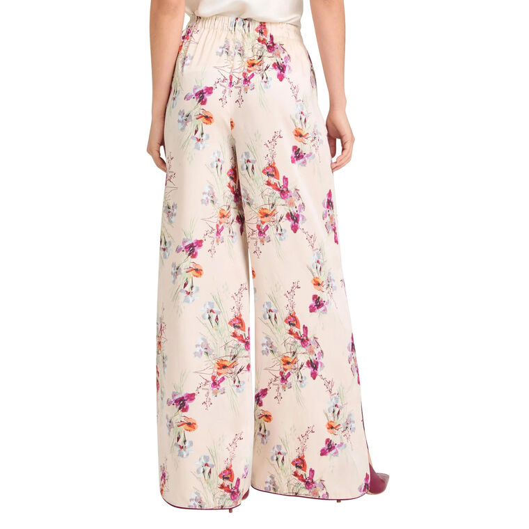 Alba Iris Bouquet Wide-Leg Tie-Waist Pant image number null