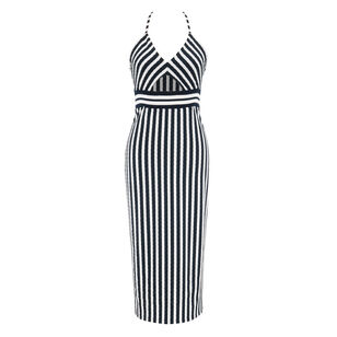 Stevie Sleeveless Textured Stripe Midi Dress