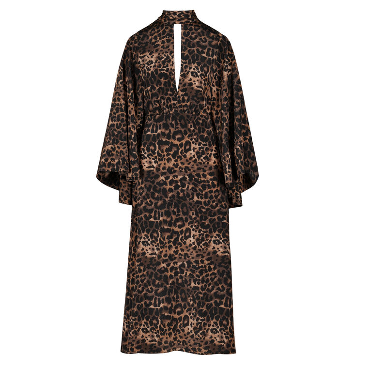 Post Treasured Long Sleeve Silk Midi Dress image number null