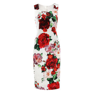 Sleeveless Scoopneck Floral Midi Dress