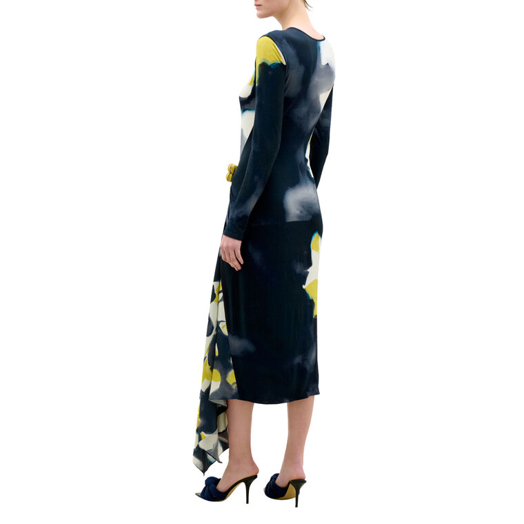 Ananya Long Sleeve Gathered Detail Midi Dress image number null