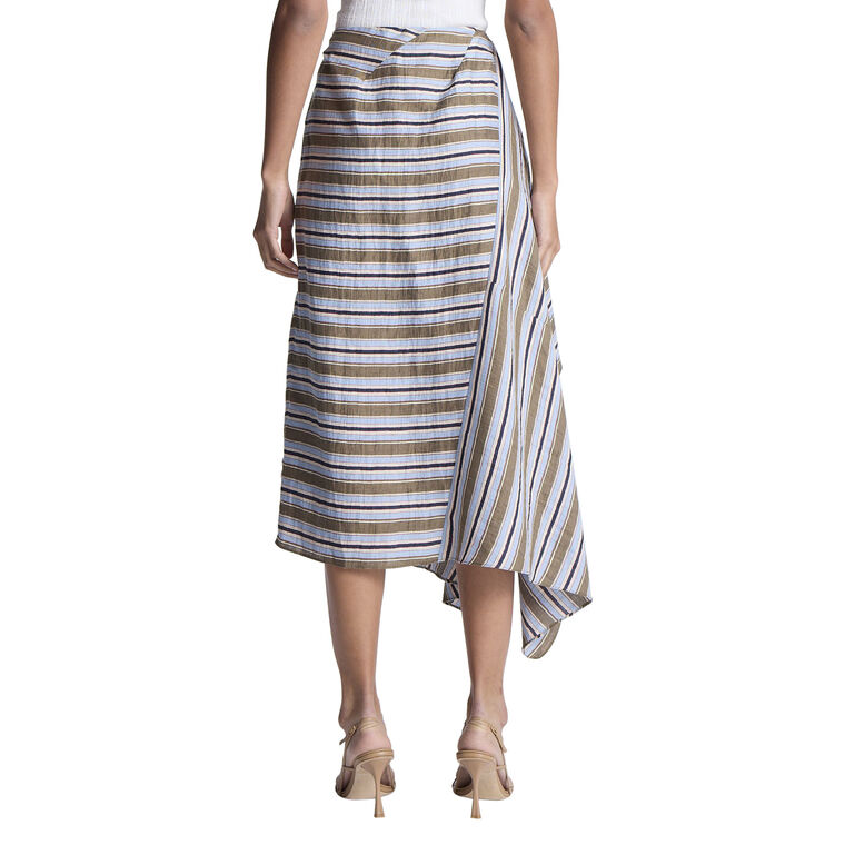 Lota Striped Linen Midi Skirt image number null