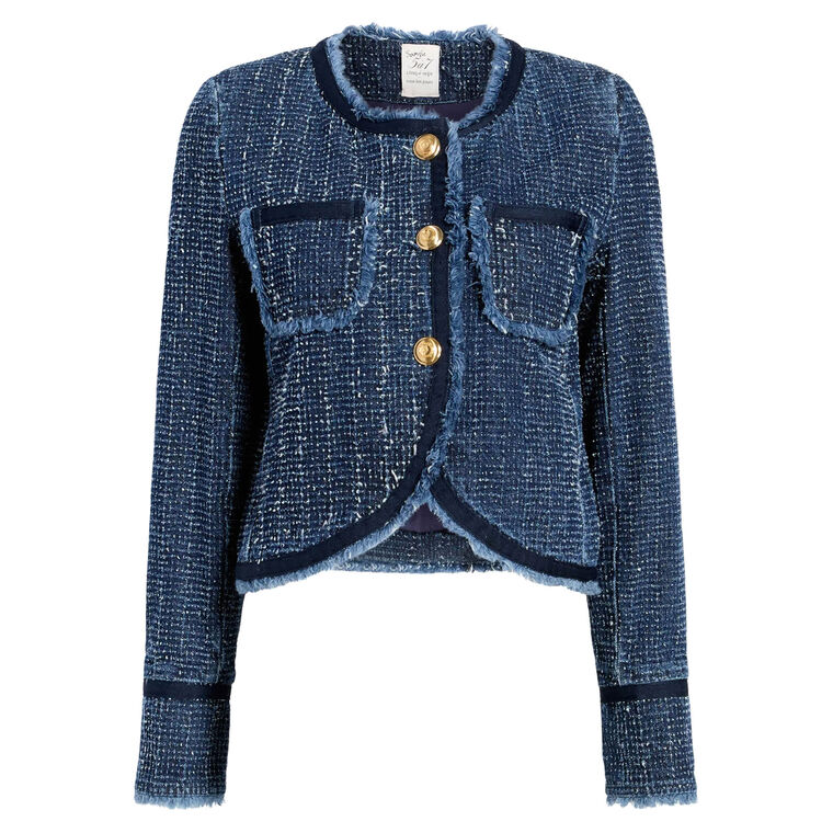 Boucle Denim Zanda Jacket image number null