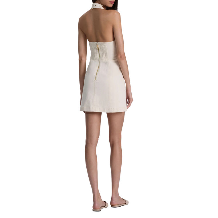Solana Buckle Denim Halter Mini Dress image number null