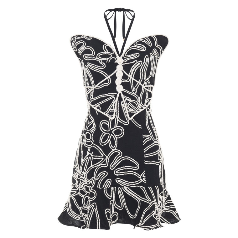 Asas Linen Butterfly Mini Dress image number null