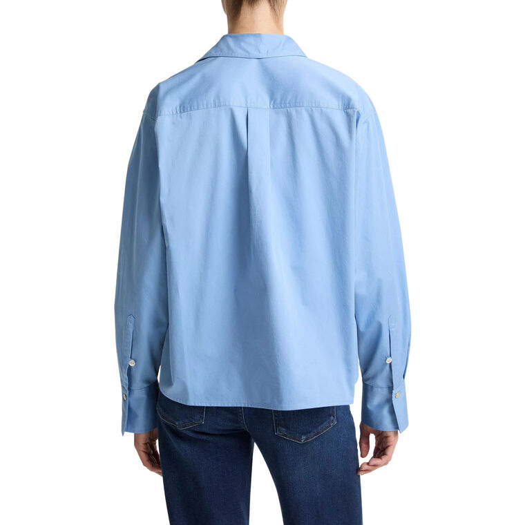 Cropped Long Sleeve Button-Front Shirt image number null