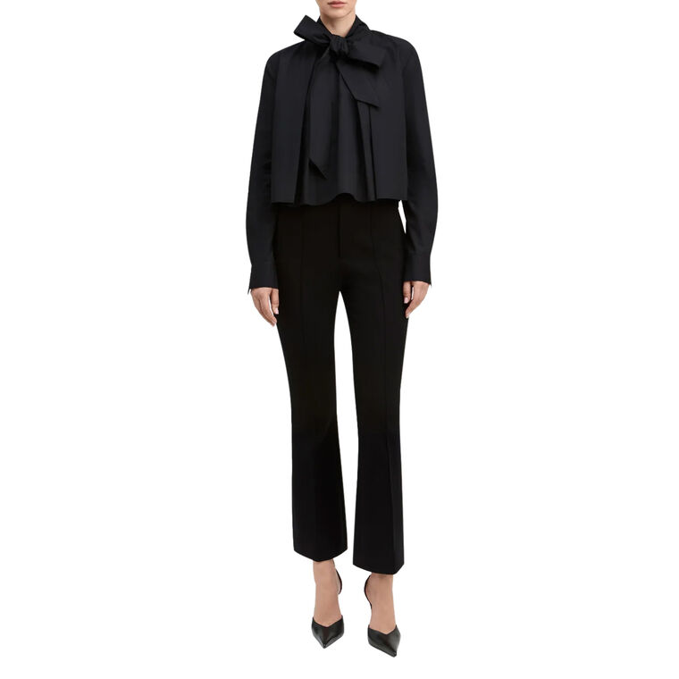 Cotton Poplin Tie Neck Blouse image number null