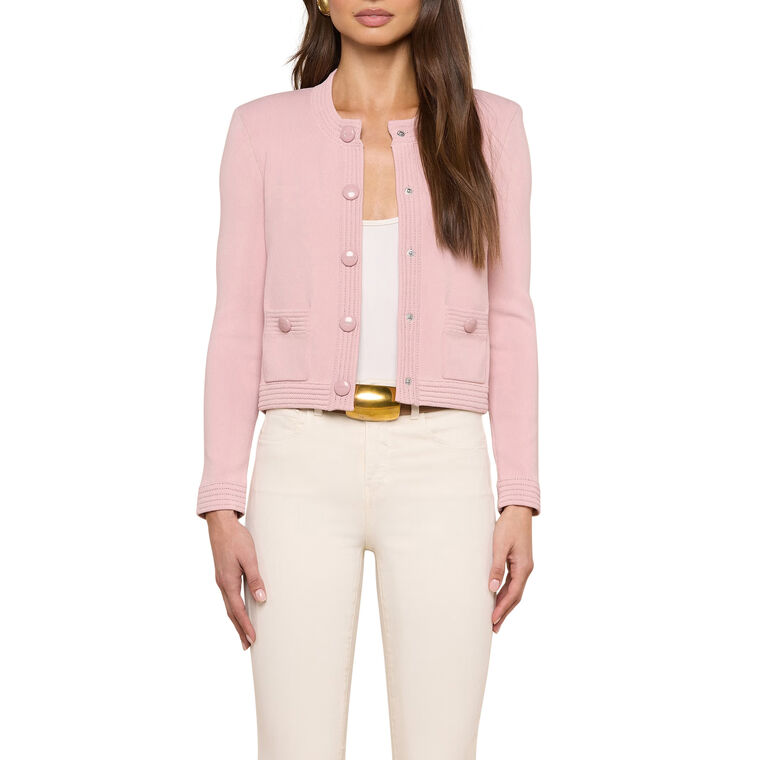 Patsy Long Sleeve Cropped Crewneck Cardigan image number null