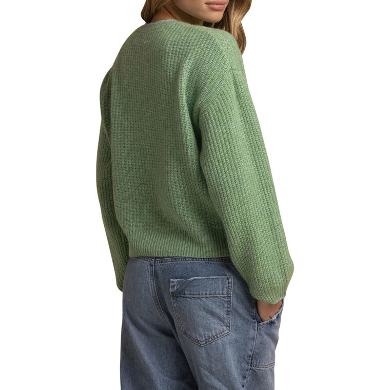Alba Marled Cashmere Crewneck Sweater With Contrast Tipping image number null