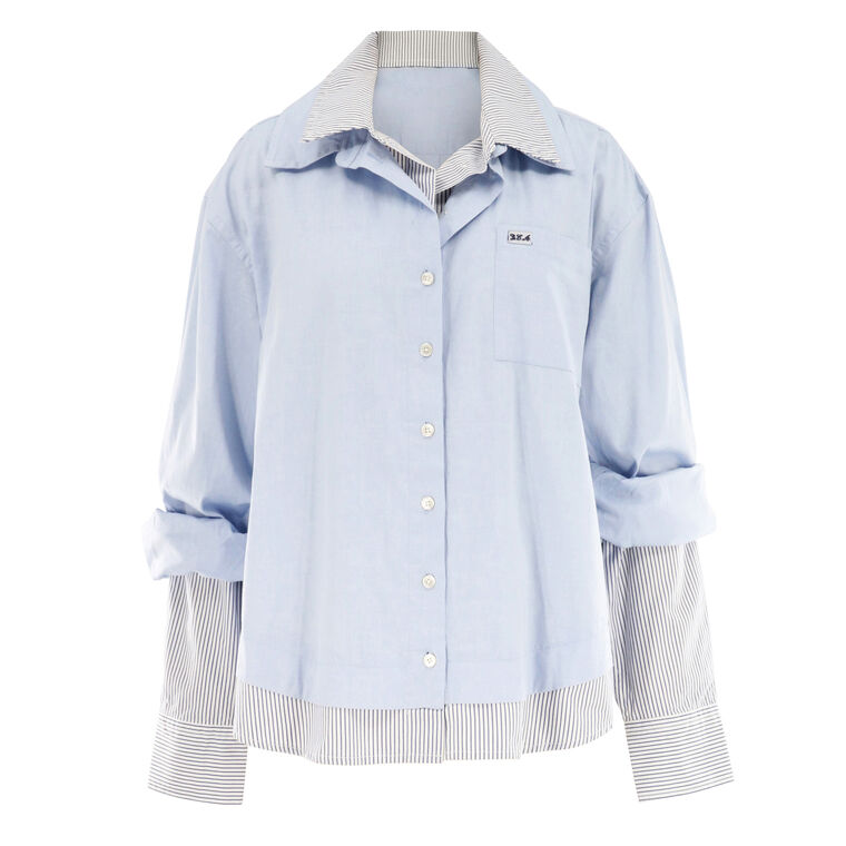 Zayna Double Layer Button Down Shirt image number null