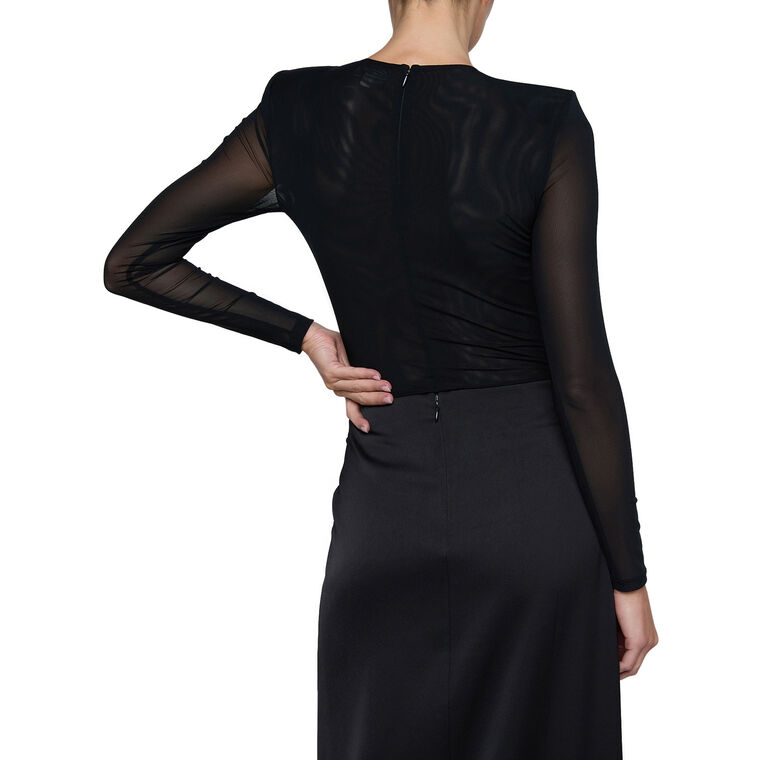 Trista Long Sleeve Bodysuit With Shoulder Pads image number null