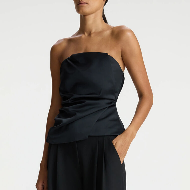 Nata Strapless Satin Top image number null