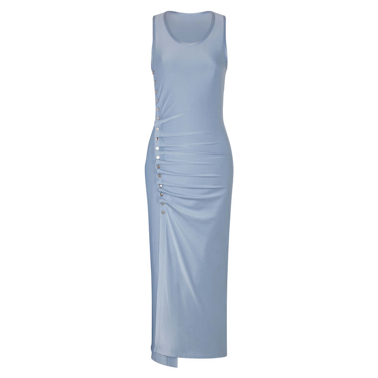 Sleeveless Drappe Pression Midi Dres image number null