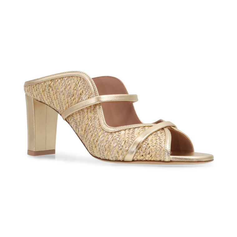 Norah 70mm Metallic Raffia Mule image number null