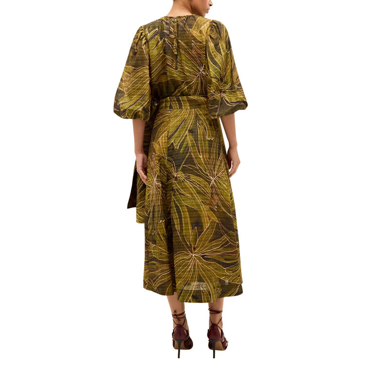 Estine A-Line Wrap Midi Skirt image number null