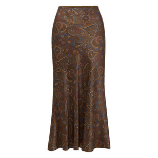 Clover Stretch-Silk Midi Slip Skirt